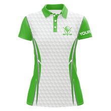 Load image into Gallery viewer, Green and White golf ball Womens golf polo shirts custom golf clothing for women, gifts for ladies NQS7872