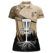 Load image into Gallery viewer, Disc golf polo shirt for Women custom camouflage disc golf basket, Disc golf jerseys NQS8532