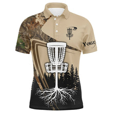 Load image into Gallery viewer, Disc golf polo shirt for men custom camouflage disc golf basket, Disc golf jerseys NQS8532