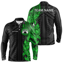 Load image into Gallery viewer, Black and Green Tribal pattern Mens Bowling Shirts Custom Bowling outfit men Team bowling league jersey NQS9739