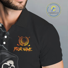 Load image into Gallery viewer, Funny Skull Reaper Lightning Flame Golf Polo Shirts For Men custom Golf &amp; Beer That&#39;s why I&#39;m here NQS10932