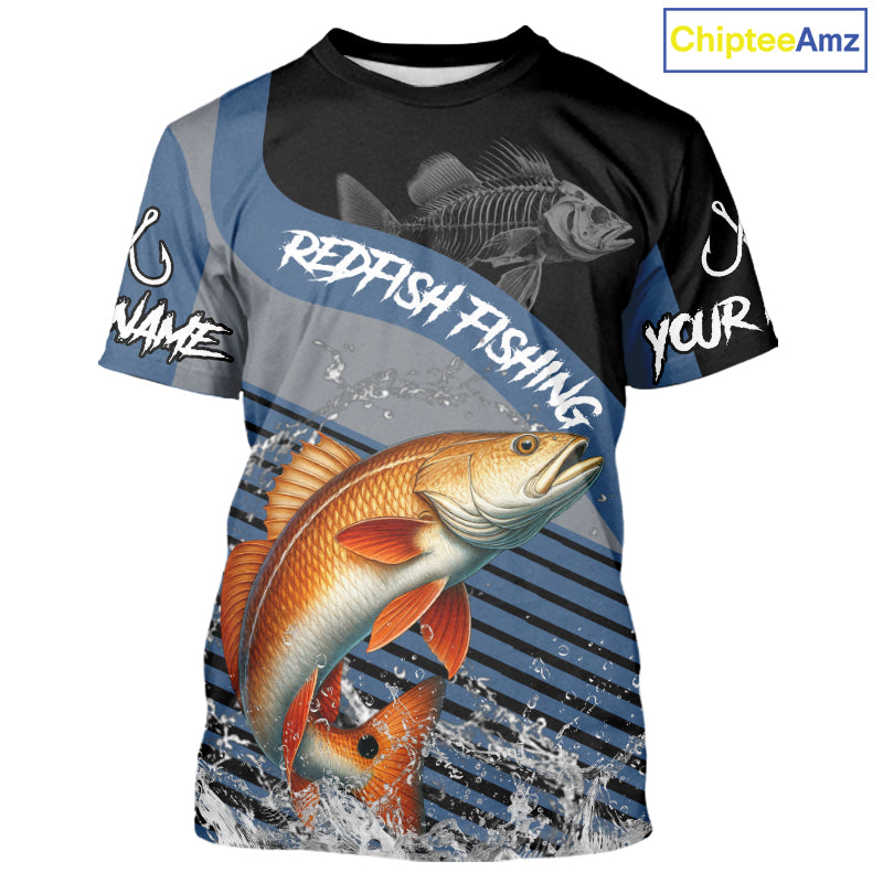 Redfish fishing Custom UV protection fishing long sleeve shirt, Redfish Fishing jerseys | Blue NQS11310