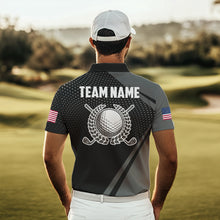 Load image into Gallery viewer, Golf Polo Shirts For Men Custom Team Name golf tops for mens, unique golf gifts | Black NQS9748
