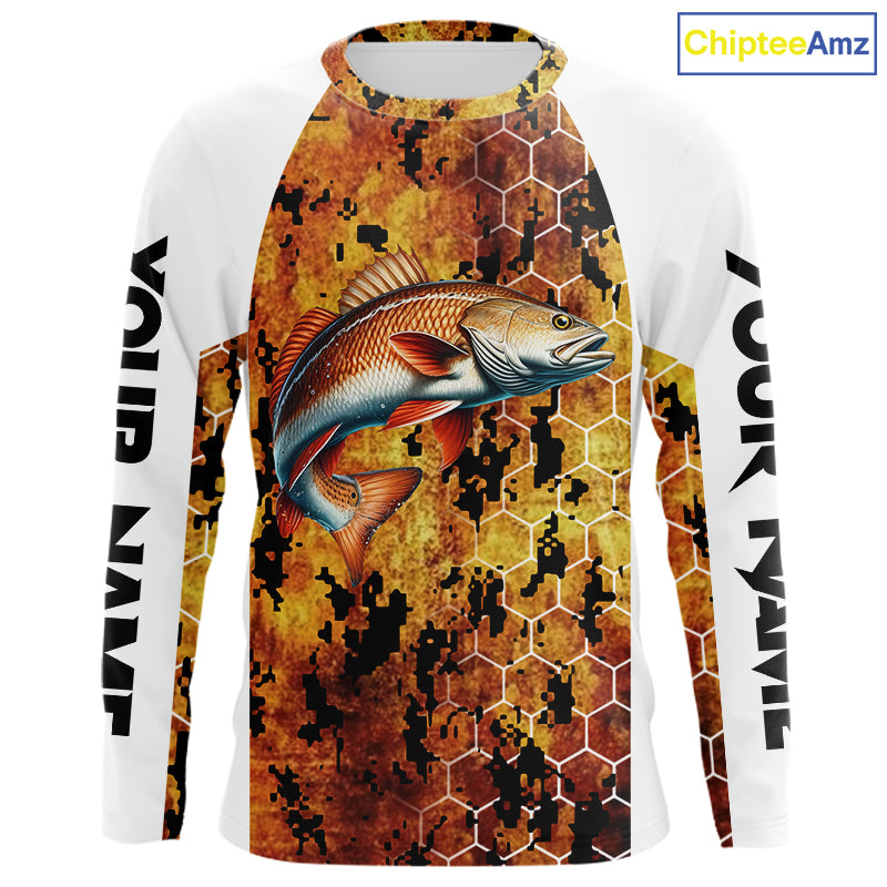 Redfish Fishing Scales Camo custom performance long sleeve Redfish fishing shirts NQS10005
