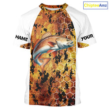 Load image into Gallery viewer, Redfish Fishing Scales Camo custom performance long sleeve Redfish fishing shirts NQS10005