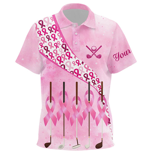 Pink ribbon golf clubs Kid golf polo shirts custom breast cancer golf shirts for Kid golf outfits NQS8116