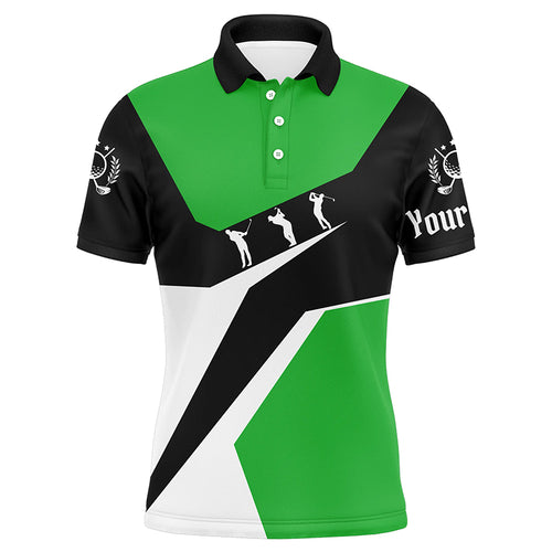 Green, white and black Mens golf polo shirts custom golf sport team polo shirts, best mens golf wear NQS6208