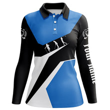 Load image into Gallery viewer, Blue, white and black Women golf polo shirt custom golf sport team polo shirts, ladie golf tops NQS6209