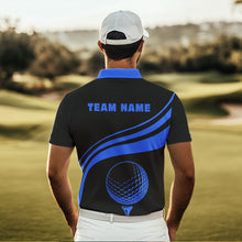 Load image into Gallery viewer, Personalized polo golf shirts for men custom black and blue mens golf shirts team golf jersey NQS9430