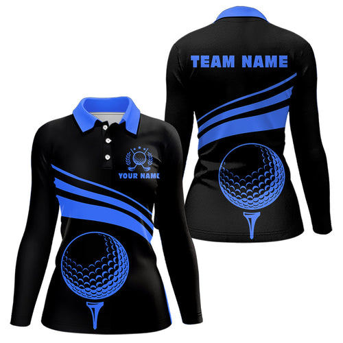 Personalized polo golf shirts for women custom black and blue Womens golf shirts team golf jersey NQS9430