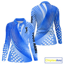 Load image into Gallery viewer, Blue Womens golf polo shirts custom team golf tops for ladies, personalized golf gifts NQS11533
