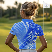 Load image into Gallery viewer, Blue Womens golf polo shirts custom team golf tops for ladies, personalized golf gifts NQS11533