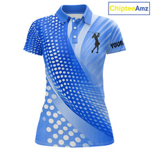 Load image into Gallery viewer, Blue Womens golf polo shirts custom team golf tops for ladies, personalized golf gifts NQS11533
