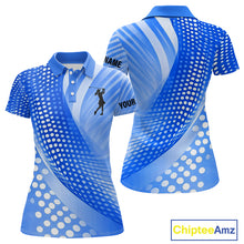 Load image into Gallery viewer, Blue Womens golf polo shirts custom team golf tops for ladies, personalized golf gifts NQS11533