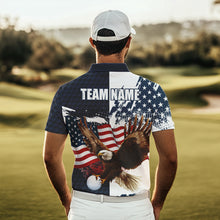 Load image into Gallery viewer, Red, White and Blue American Flag Eagle Golf polo shirts For Men Custom Patriotic Golf Team Jersey NQS9608