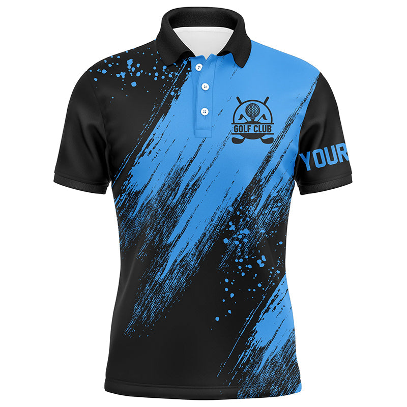 Black and blue Mens golf polo shirts custom golfing gifts, best mens golf tops NQS7345