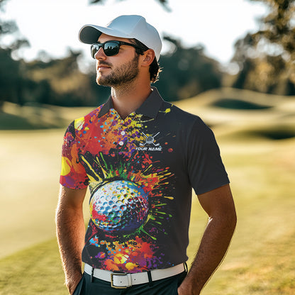 Colorful Golf ball jersey Golf Polo Shirts For Men Custom Team Name golf uniform for men NQS9771
