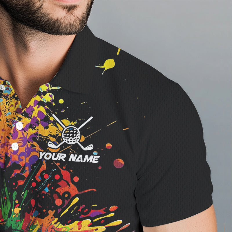 Colorful Golf ball jersey Golf Polo Shirts For Men Custom Team Name golf uniform for men NQS9771
