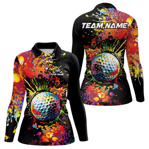Colorful Golf ball jersey Golf Polo Shirts For Women Custom Team Name golf uniform for ladies NQS9771