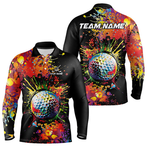 Colorful Golf ball jersey Golf Polo Shirts For Men Custom Team Name golf uniform for men NQS9771