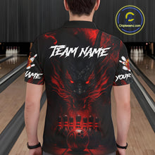 Load image into Gallery viewer, Black And Red Dragon Bowling Shirts For Men Custom Dragon Bowling League Shirts Outfits NQS10948