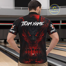 Load image into Gallery viewer, Black And Red Dragon Bowling Shirts For Men Custom Dragon Bowling League Shirts Outfits NQS10948