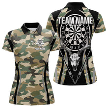 Load image into Gallery viewer, Deer Skull Darts Board Camo Darts Polo, Quarter zip Shirts For Women Custom Team Darts Jersey NQS9444