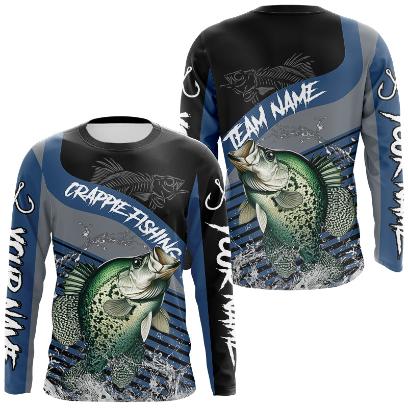 Custom Crappie Fishing Long Sleeve Fishing Shirts, Personalized Crappie Fishing Team Jerseys NQS