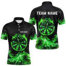 Load image into Gallery viewer, Green Flame Smoke Lucky clover Darts Shirts For Men Custom St Patrick Day Team Darts Jersey Outfit NQS9452
