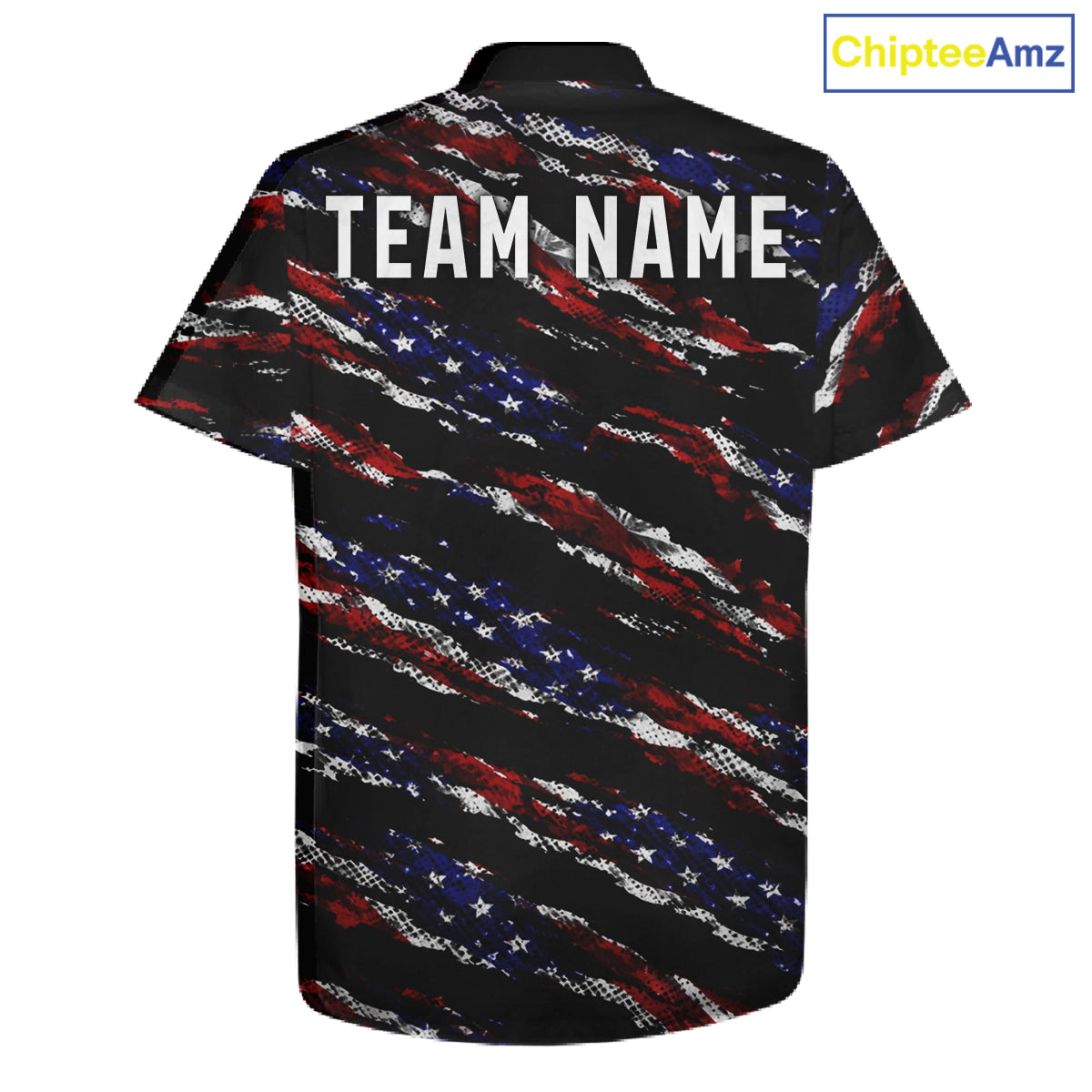 Black American Flag pattern bowling Hawaiian shirt custom patriotic jersey team bowling gifts NQS11552