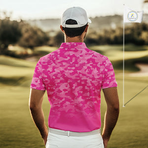 Breast Cancer Awareness golf shirts custom Mens golf polos shirts, pink camo ribbon golf shirts NQS10191