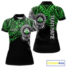 Load image into Gallery viewer, Personalized Black and Green Tribal pattern Women Bowling Shirt Custom Team Bowling outfit for ladies NQS10763