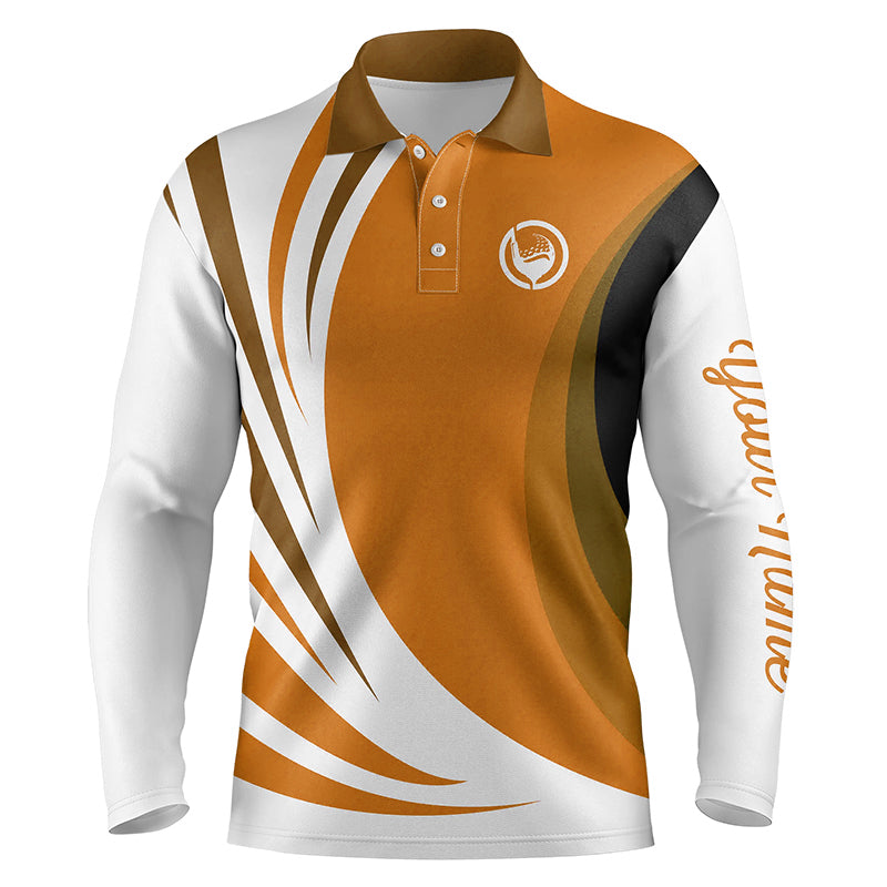 Mens polo golf shirts custom name orange and white golf shirt, team golf shirts mens NQS8816