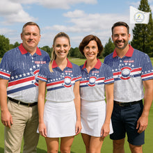 Load image into Gallery viewer, Red, White and Blue Grunge Mens Golf Polo Shirts Custom Patriotic Team Golf Outfit For Men NQS11344