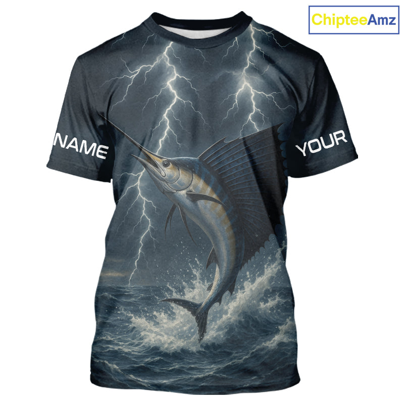Sailfish fishing Lightning thunder Custom UV protection Sailfish fishing long sleeve shirt jerseys NQS10036