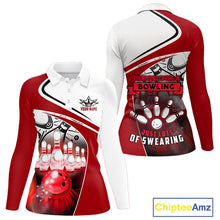 Load image into Gallery viewer, Funny Bowling Shirts For Women custom name There is no crying in bowling just lots of swearing NQS11349