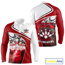Load image into Gallery viewer, Funny Bowling Shirts For Men custom name There is no crying in bowling just lots of swearing NQS11349