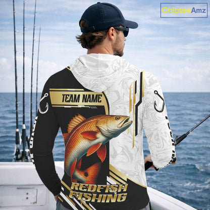 Personalized Redfish fishing shirts Custom sun protection Red Drum fishing team jerseys | Gold NQS11690