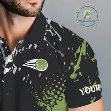 Load image into Gallery viewer, Black and Green Camo Golf Polo shirt for Men Custom golf team uniform golf outfit NQS9797