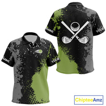 Load image into Gallery viewer, Black and Green Camo Golf Polo Shirts For Kid Custom golf team uniform golf outfit NQS9797