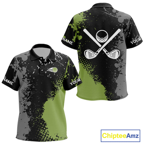 Black and Green Camo Golf Polo Shirts For Kid Custom golf team uniform golf outfit NQS9797