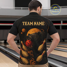Load image into Gallery viewer, Custom Black Bear Bowling Men Polo, Quarter Zip Shirts Bear Bowling Team Jerseys NQS10781