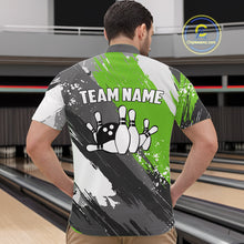 Load image into Gallery viewer, Green Grunge pattern Bowling Team Shirt For Men Custom Bowling jersey Uniform Bowler Outfits NQS10042