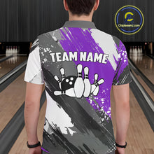 Load image into Gallery viewer, Purple Grunge pattern Bowling Team Shirt For Men Custom Bowling jersey Uniform Bowler Outfits NQS10043