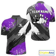 Load image into Gallery viewer, Purple Grunge pattern Bowling Team Shirt For Men Custom Bowling jersey Uniform Bowler Outfits NQS10043
