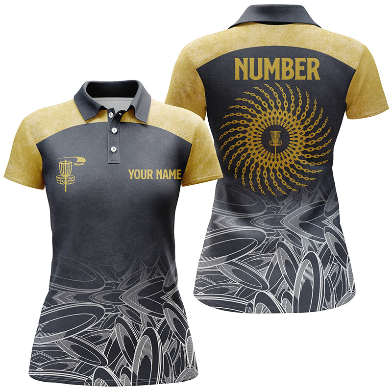 Womens disc golf polo shirt custom name and number disc golf Valhalla camo womens disc golf jerseys NQS6050