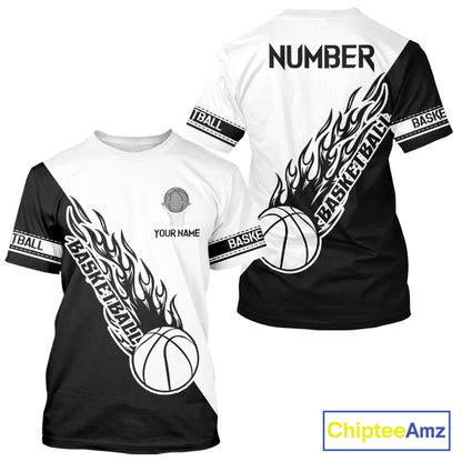 Black and White Flame Basketball shirts custom name and number Basketball team jerseys NQS11364