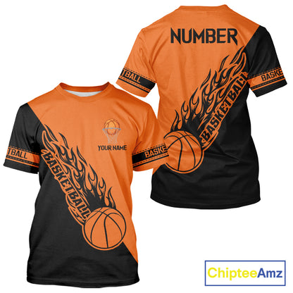Black and Orange Flame Basketball shirts custom name and number Basketball team jerseys NQS11365