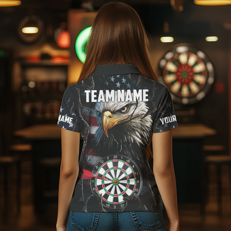 Eagle American flag Women Darts Team Shirts Custom Patriotic Darts Jersey NQS9619