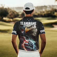 Load image into Gallery viewer, Personalized Eagle American flag Golf Polo Team Shirts For Men Custom Patriotic Mens Golf attire NQS9620